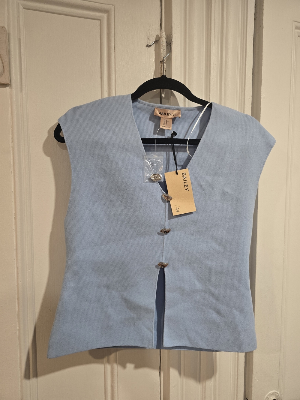 Bailey 44 Light Blue V-Neck Button Front Tank